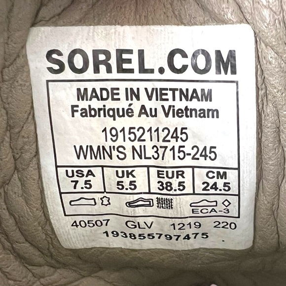 SOREL Cate Lace Up Boots Block Heel Brown Full Grain Leather Waterproof Size 7.5 - Picture 7 of 9